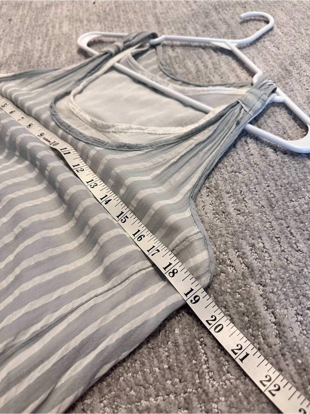 Made in Italy Striped Scoop Neck Midi Dress in Light blue/grey 100% Cotton - Picture 8 of 9